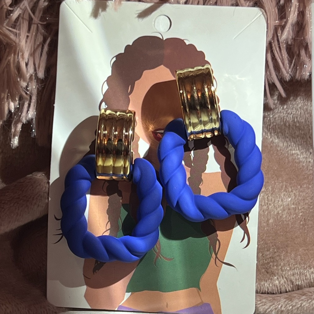 Gold and Blue earrings